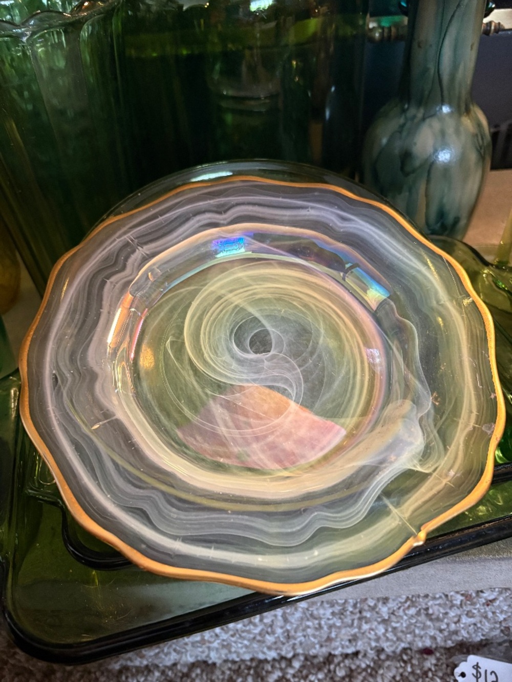 turkish handblown swirl plates